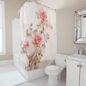 Waterverf Roos Vine Elegantie Douchegordijn (In situ)