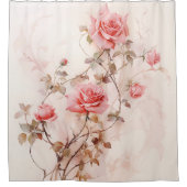 Waterverf Roos Vine Elegantie Douchegordijn (Voorkant)