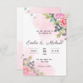 Waterverf roos Weddenschap over begroting Informatiekaartje (Voorkant / Achterkant)