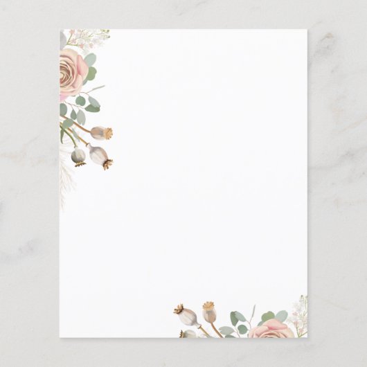 Waterverf Roos Wedding Flyer (Achterkant)