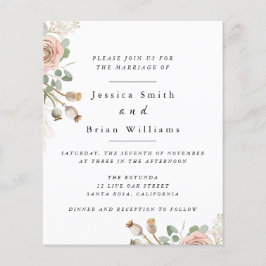 Waterverf Roos Wedding Flyer