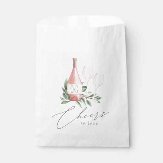 Waterverf Roos Wijn Botanische kaas tot liefde Bedankzakje (Voorkant)