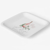 Waterverf Roos Wijn Botanische kaas tot liefde Papieren Bordje (Gebogen)