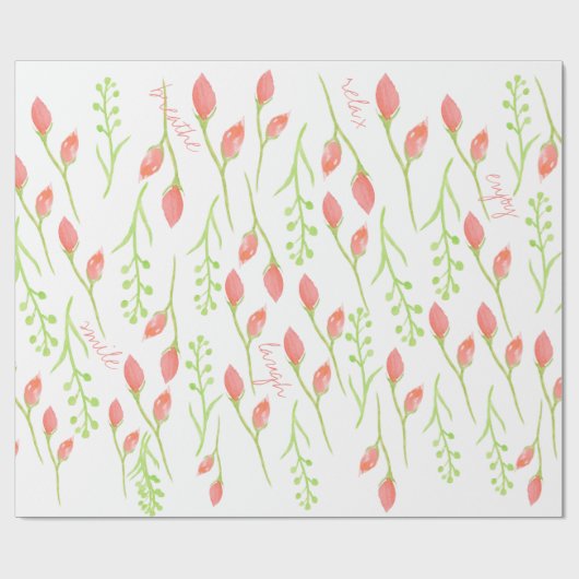 WATERVERF ROOS WRAPPORTEUR CADEAUPAPIER (Vlak)