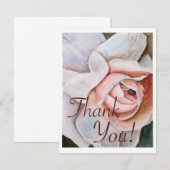Waterverf Roos Zacht Realisme Dank u Bedankkaart (Voorkant / Achterkant)