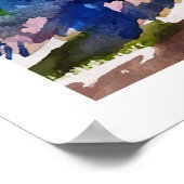 Waterverf Rooster Art Poster (Hoek)