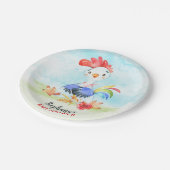 Waterverf Rooster Baby shower Boerderij Papieren Bordje (Gekanteld)