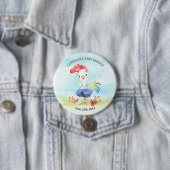 Waterverf Rooster Baby shower Boerderij Ronde Button 7,6 Cm (In situ)