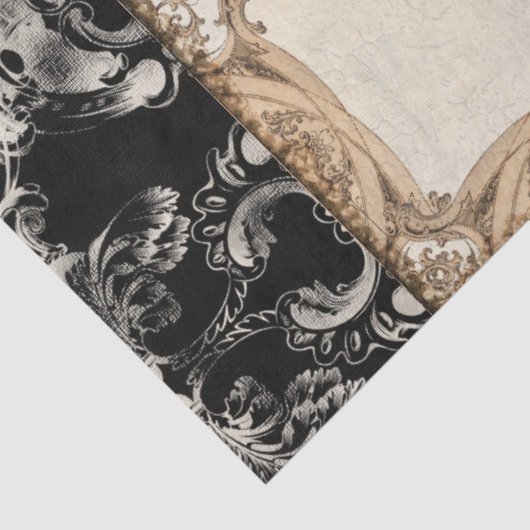 Waterverf Rooster Black  Franse decoupage Tissuepapier (Detail)