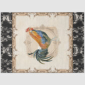 Waterverf Rooster Black  Franse decoupage Tissuepapier (Voorkant)