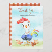 Waterverf Rooster Boerderij Bedankkaart (Voorkant / Achterkant)