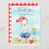 Waterverf Rooster Boerderij Bedankkaart (Voorkant / Achterkant)