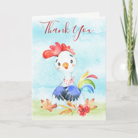 Waterverf Rooster Boerderij Kaart (Voorkant)