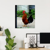 Waterverf Rooster Chicken Print (Thuiskantoor)