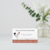 Waterverf Rooster Farmhouse Land Visitekaartje (Staand voorkant)