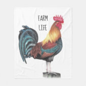 Waterverf Rooster Fleece Deken (Voorkant)