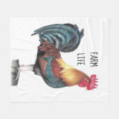 Waterverf Rooster Fleece Deken (Voorkant (Horizontaal))