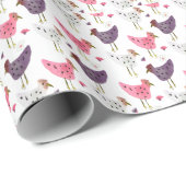 Waterverf Rooster Floral Pattern Cadeaupapier (Rol Hoek)