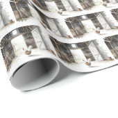 Waterverf Rooster in een Schuur Cadeaupapier (Rol Hoek)