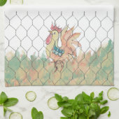 Waterverf Rooster Kitchen Towel Theedoek (Gevouwen)