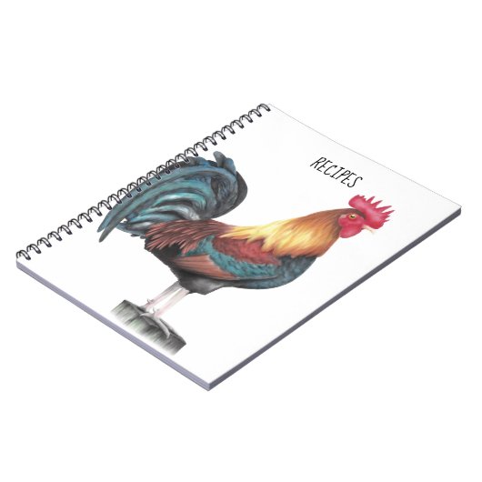 Waterverf Rooster Recipe Notitieboek (Linkerzijde)