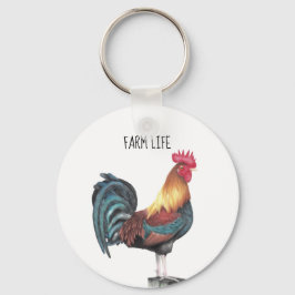 Waterverf Rooster Sleutelhanger