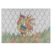 Waterverf Rooster Snijplank (Voorkant)