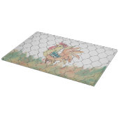 Waterverf Rooster Snijplank (Hoek)