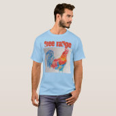 Waterverf Rooster T Shirt vrije uitloop (Voorkant volledig)