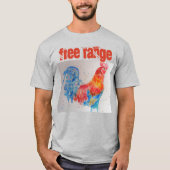 Waterverf Rooster T Shirt vrije uitloop (Voorkant)