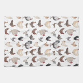 Waterverf Roosters en kippen Theedoek (Horizontaal)