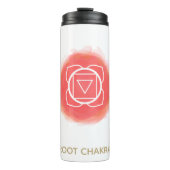 *~ Waterverf Root Chakra Symbol InAttentie Thermosbeker (Voorkant)
