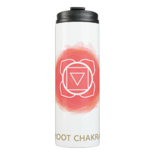 *~ Waterverf Root Chakra Symbol InAttentie Thermosbeker