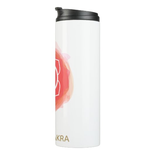 *~ Waterverf Root Chakra Symbol InAttentie Thermosbeker (Geroteerd rechts)