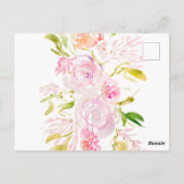 Waterverf Rose bouquet Baby shower Uitnodiging (Achterkant)