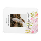 Waterverf Rose Bouquet bespaart de datum Magneet (Horizontaal)