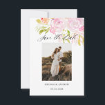 Waterverf Rose Bouquet bespaart de datum Save The Date<br><div class="desc">Blush en crème waterverf rozen markeren dit collectie. De volledige trouwsuite is te vinden op https://www.zazzle.com/collections/boho_watercolor_blooms-119684716733349178</div>