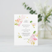 Waterverf Rose Bouquet Diamond Weddenschap Briefkaart (Staand voorkant)
