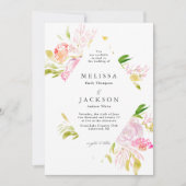 Waterverf Rose Bouquet Diamond Wedding Kaart (Voorkant)