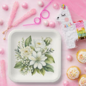 Waterverf Rose Bouquet Papieren Bordje (Feest)