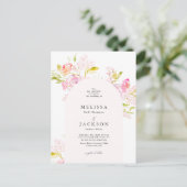 Waterverf Rose bouquet Wedding Invitation Arch Briefkaart (Staand voorkant)