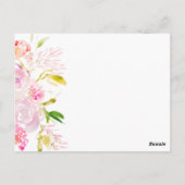 Waterverf Rose bouquet Wedding Invitation Arch Briefkaart (Achterkant)