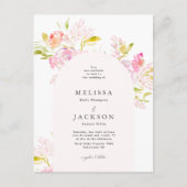 Waterverf Rose bouquet Wedding Invitation Arch Briefkaart (Voorkant)