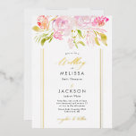Waterverf Rose bouquet Wedding Invitation Folie Uitnodiging<br><div class="desc">Blush en crème waterverf rozen markeren dit collectie. De volledige trouwsuite is te vinden op https://www.zazzle.com/collections/boho_watercolor_blooms-119684716733349178</div>