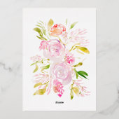 Waterverf Rose bouquet Wedding Invitation Folie Uitnodiging (Achterkant)