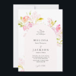 Waterverf Rose bouquet Wedding Invitation Kaart<br><div class="desc">Blush en crème waterverf rozen markeren dit collectie. De volledige trouwsuite is te vinden op https://www.zazzle.com/collections/boho_watercolor_blooms-119684716733349178</div>