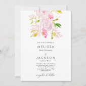 Waterverf Rose bouquet Wedding Invitation Kaart (Voorkant)