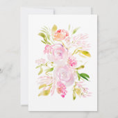 Waterverf Rose bouquet Wedding Invitation Kaart (Achterkant)