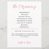 Waterverf Rose Bouquet Wedding Programmakaart (Achterkant)