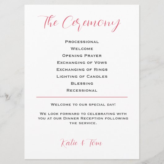 Waterverf Rose Bouquet Wedding Programmakaart (Achterkant)